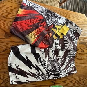 Men's Graphic Swim Board Shorts in Red, Black, White